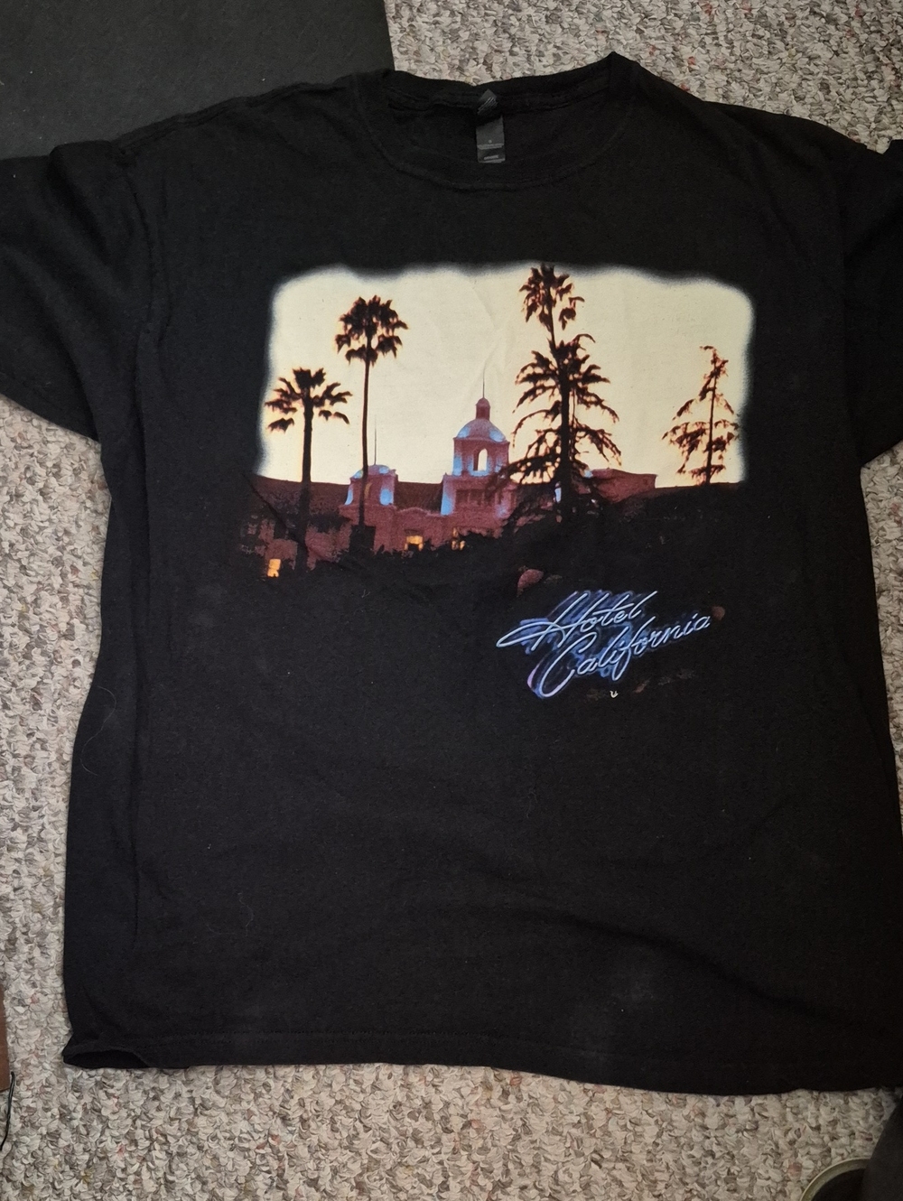 Black Graphic 'Hotel California' Crew Neck T-Shirt